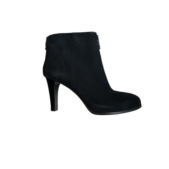 Tory Burch Size 7 Black Luxe Suede Round Toe Stiletto Zip Ankle Boots $450 - Picture 15 of 15